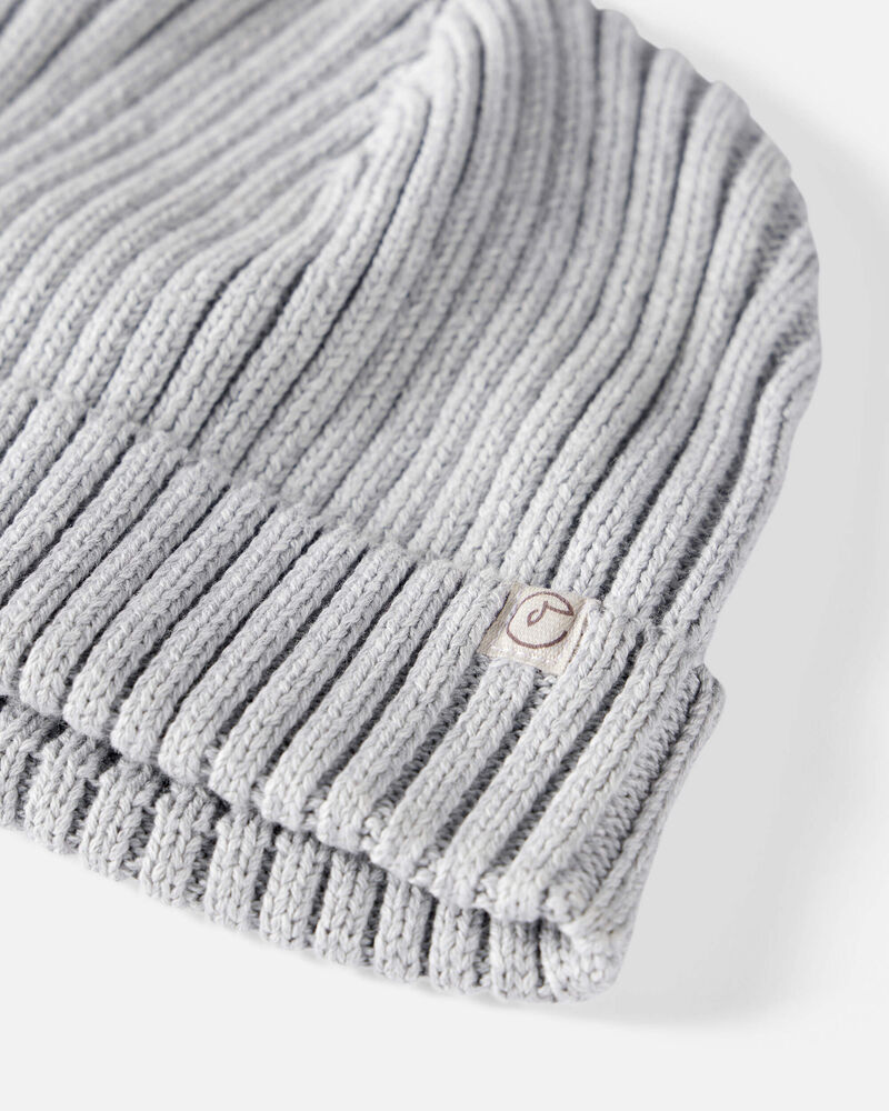 Toddler Organic Cotton Sweater Knit Beanie, image 2 of 3 slides