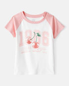 Girls Cherry Short-Sleeve Graphic Tee - Cream, image 1 of 3 slides