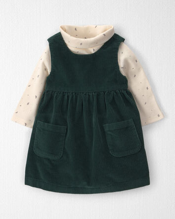Baby Girl 2-Piece Organic Cotton Corduroy Jumper Set, 