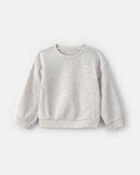 Toddler Girl 'Let's Play' Fleece Pullover Sweatshirt - Grey, image 1 of 4 slides