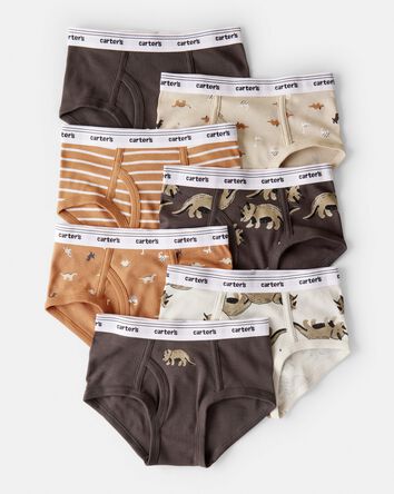 Boys 7-Pack Dino Print Brief Underwear, 