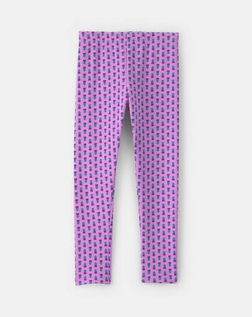Filles - Legging extensible en molleton &agrave; motif floral &ndash; Mauve, 