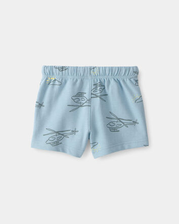 Baby Boy Helicopter French Terry Shorts - Blue, 