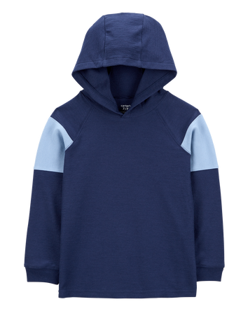 Kid Colourblock Cotton Blend Long-Sleeve Tee - Blue, 