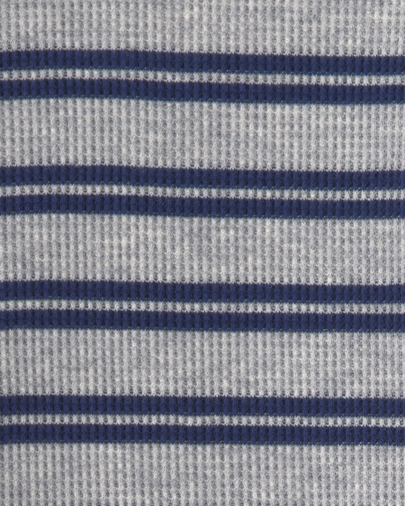 Baby Boy 2-Piece Striped Sports Thermal Overall Set - Navy, image 5 of 9 slides