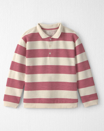 Girls Organic Cotton French Terry Rugby Polo, 