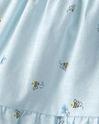 Toddler Girl 2-Piece  French Terry Top & Bee Skirt Set - Blue, image 4 of 5 slides