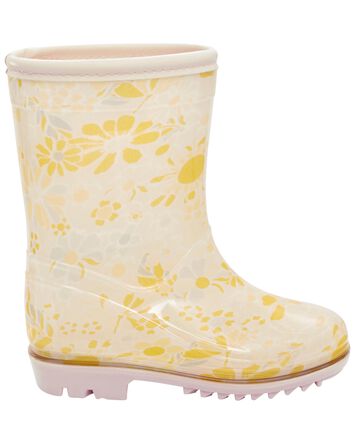 Floral Print Rain Boots, 