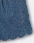 Toddler Girl Scalloped Short in Denim, image 5 of 7 slides
