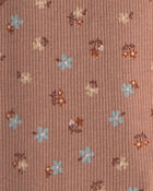 B&eacute;b&eacute; fille - Ensemble 2 pi&egrave;ces haut en molleton et pantalon &agrave; motif floral &ndash; Brun, image 3 sur 4 diapositives