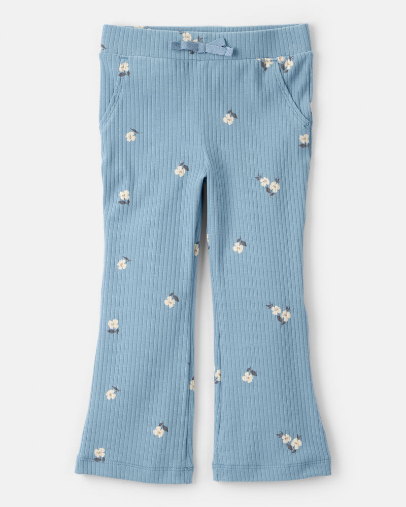 Toddler Girl 2-Piece Floral Top & Pant Set - Blue, image 2 of 5 slides