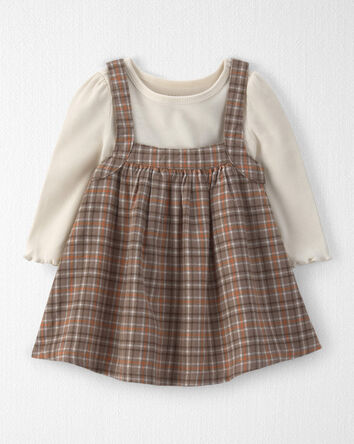Baby Girl 2-Piece Organic Cotton Plaid Jumper Set, 