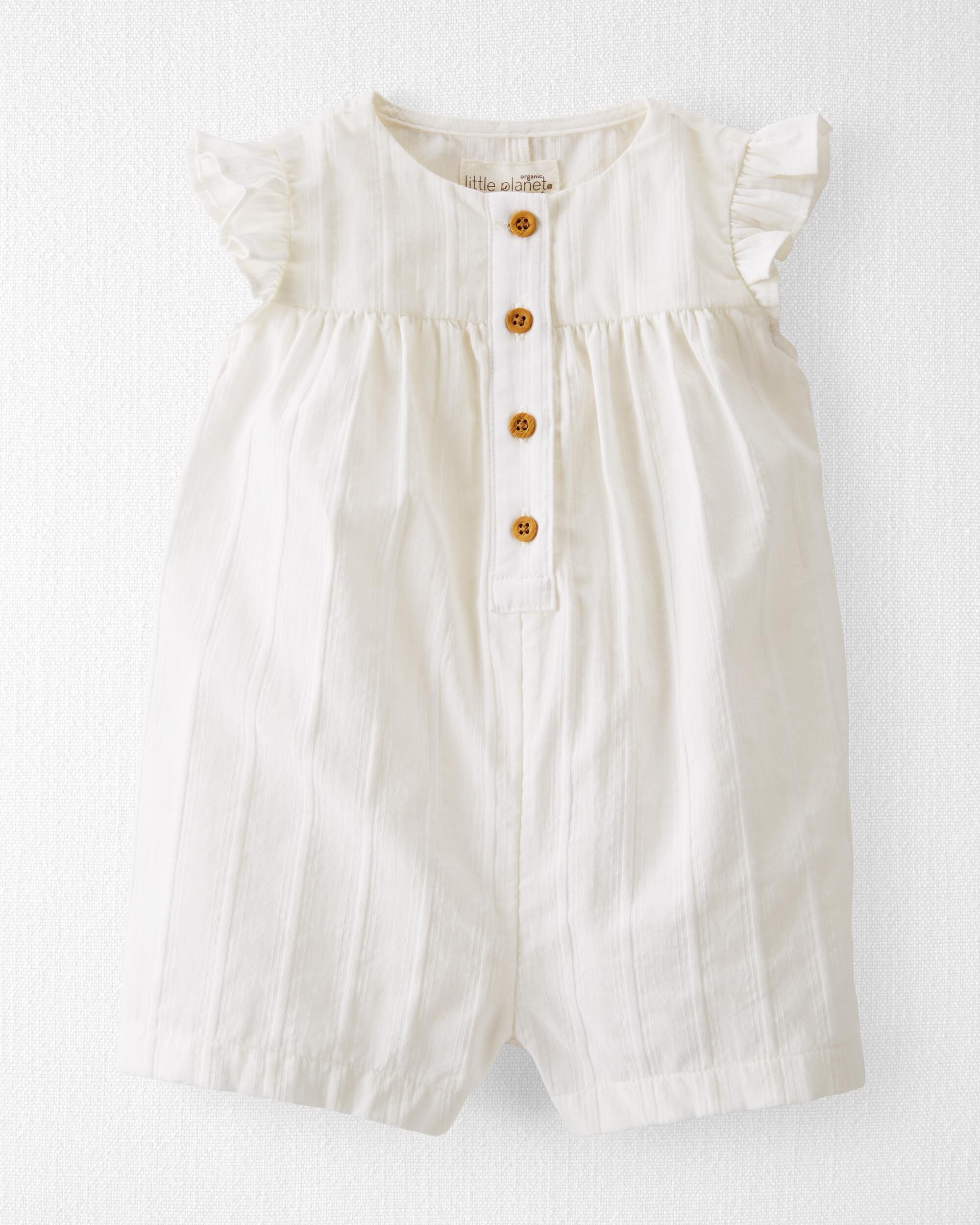Textured Woven Organic Cotton Romper