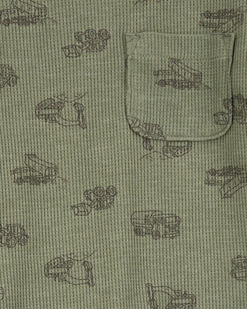 Baby 2-Piece Construction Outfit Set - Olive, image 2 of 3 slides