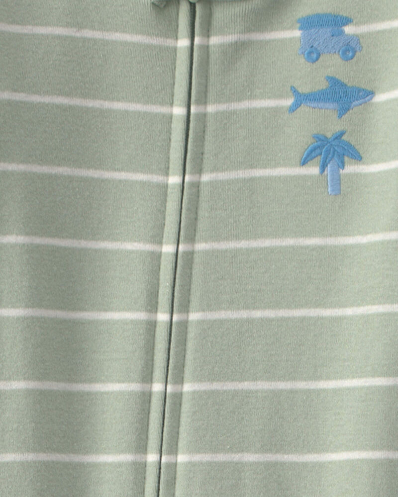 Tout-petit gar&ccedil;on - Pyjama 1 pi&egrave;ce en 100 % coton &agrave; th&egrave;me plage - Vert, image 2 sur 2 diapositives