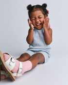 Toddler Girl Ribbed Playtime Tank - Heather Grey, image 4 of 5 slides