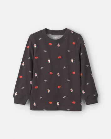 T-shirt manches longues &agrave; motif citrouille d&rsquo;Halloween pour tout-petit &ndash; Gris, 