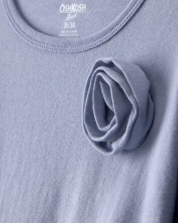 Toddler Girl Rose Long-Sleeve Peplum Top - Blue, 