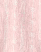 Filles - Haut en tissu froiss&eacute; &agrave; motifs de palmiers - Rose, image 2 sur 2 diapositives