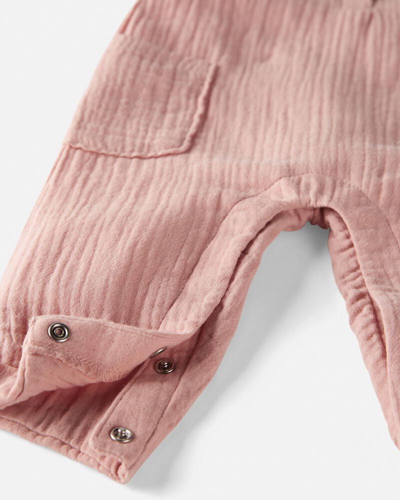 Baby Organic Cotton Gauze Overalls, image 3 of 5 slides