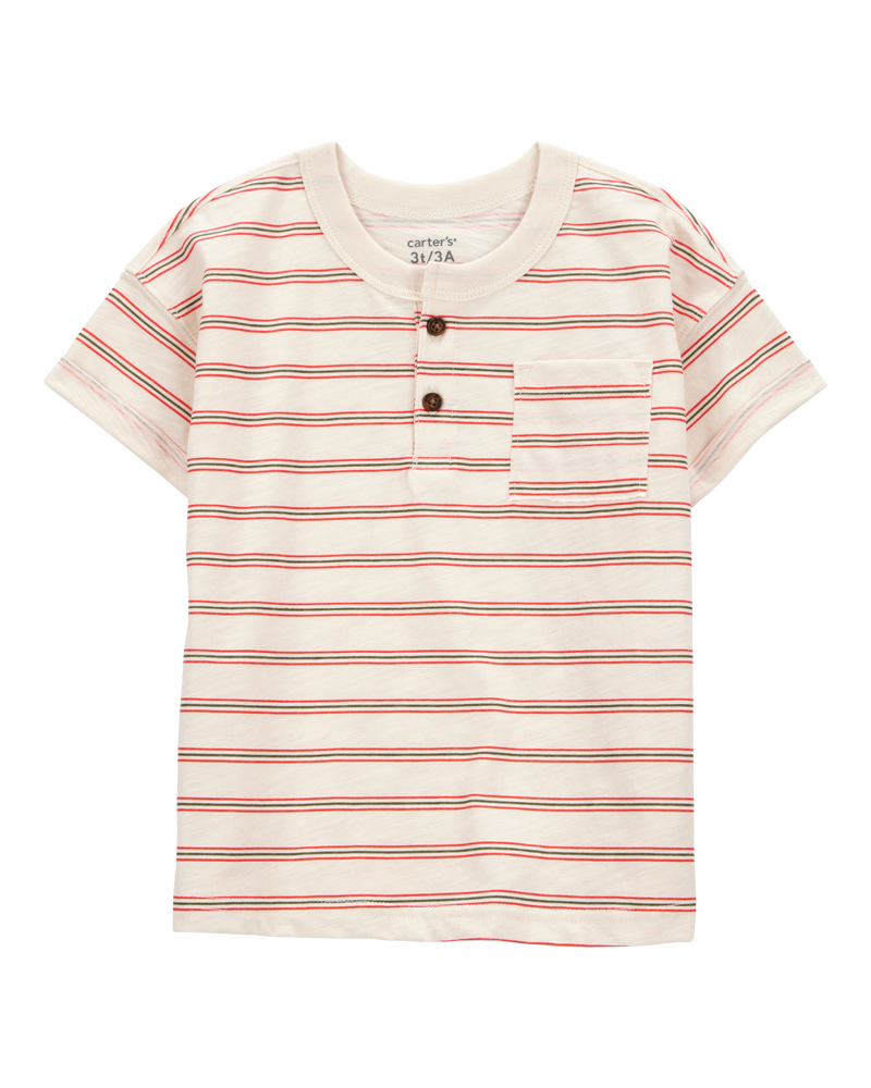 Toddler Striped Slub Jersey Henley, image 1 of 3 slides