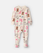 Tout-petit fille - Pyjama ajust&eacute; 1 pi&egrave;ce en DreamPlush &agrave; motif de Animaux domestiques - Cr&egrave;me, image 1 sur 3 diapositives