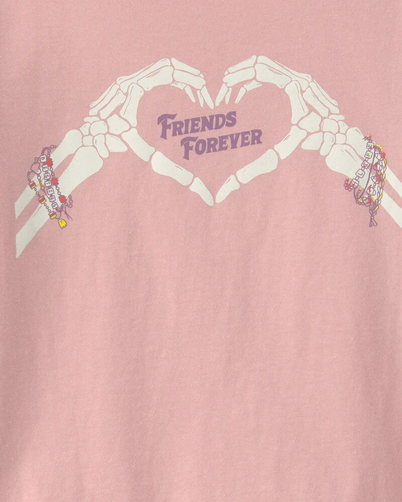 Girls 'Friends Forever' Halloween Long-Sleeve Graphic Tee - Pink, image 2 of 3 slides