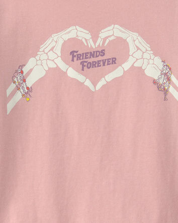 Girls 'Friends Forever' Halloween Long-Sleeve Graphic Tee - Pink, 