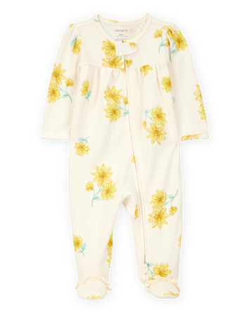 Baby Floral 2-Way Zip Cottton Sleeper, 