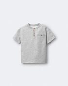 Tout-petit gar&ccedil;on - T-shirt &agrave; bouton sur l&rsquo;avant - Gris, image 2 sur 6 diapositives