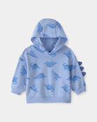Baby Boy Dinosaur French Terry Hoodie - Blue, image 1 of 3 slides