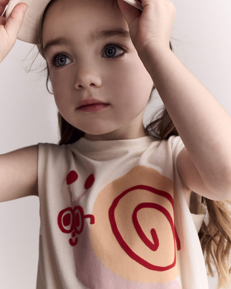 Tout-petit fille - D&eacute;bardeur &agrave; taille &eacute;lastique, escargot - Cr&egrave;me, image 4 sur 6 diapositives