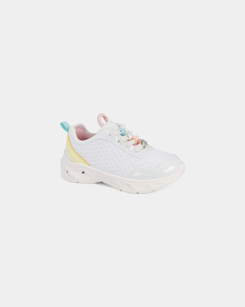 Tout-petit fille - Chaussures de sport &agrave; breloques sur les lacets - Blanc, image 7 sur 12 diapositives