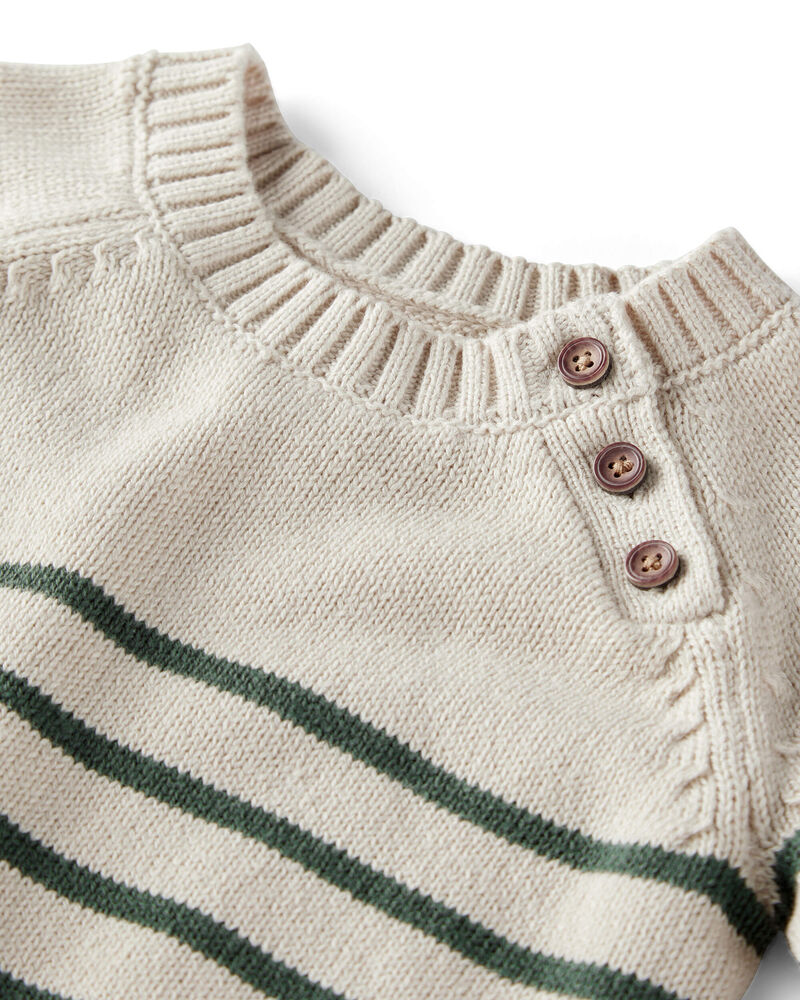 Baby 2-Piece Organic Cotton Sweater Knit Set in Stripes, image 2 of 6 slides