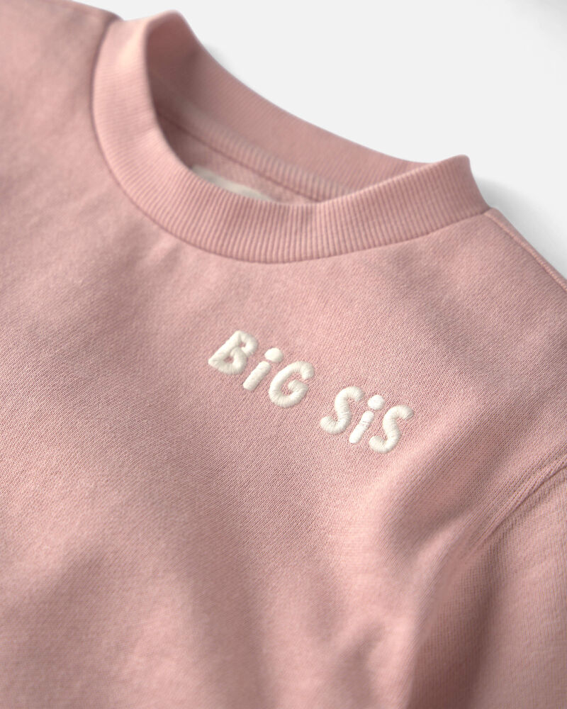 Tout-petit fille - Chandail en coton biologique &laquo;Big Sis&raquo;, image 3 sur 4 diapositives