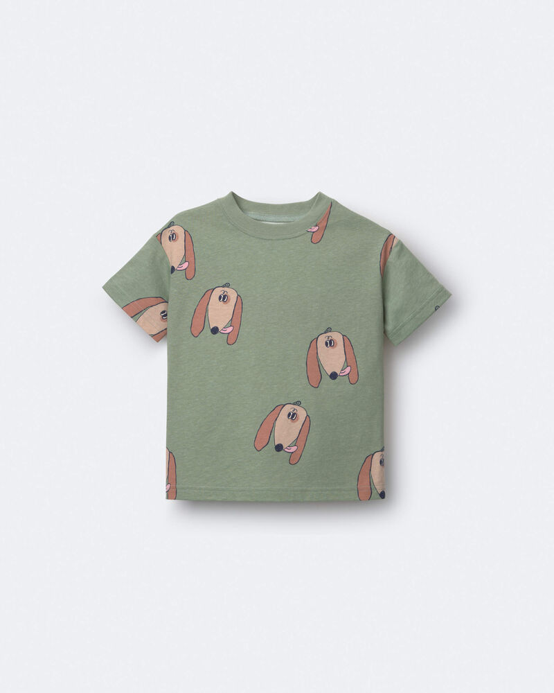 Tout-petit - T-shirt d&eacute;contract&eacute; &agrave; imprim&eacute; chien - Vert, image 2 sur 6 diapositives