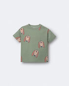 Tout-petit - T-shirt d&eacute;contract&eacute; &agrave; imprim&eacute; chien - Vert, image 2 sur 6 diapositives