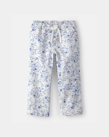 Toddler Girl Floral Wide-Leg Pants - Blue/White, 