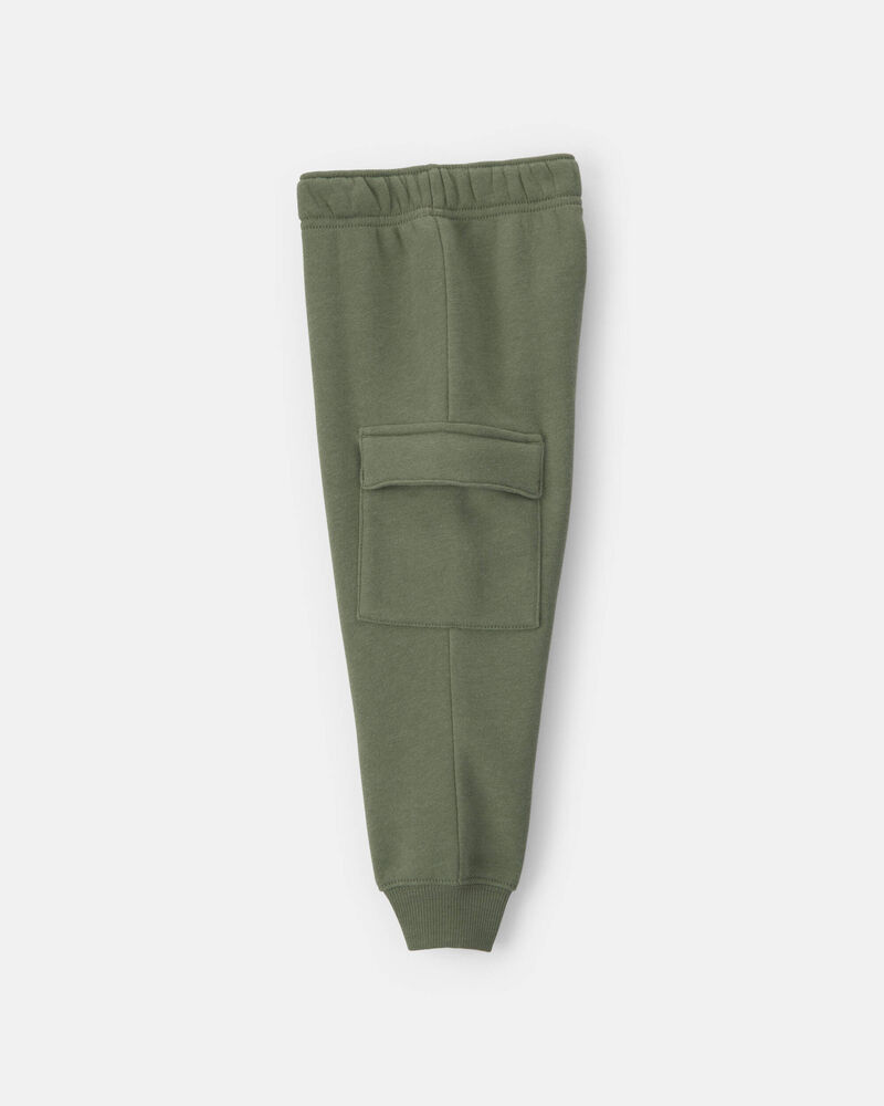 Baby Boy 2-Piece Fox Fleece Top & Pant Set - Grey/Olive Green, image 2 of 5 slides