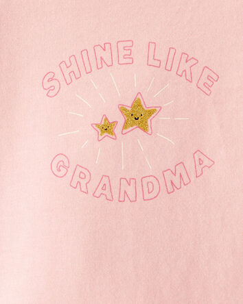 Bébé fille - Cache-couche à manches longues en coton avec imprimé « I Love My Grandma » – Rose, 