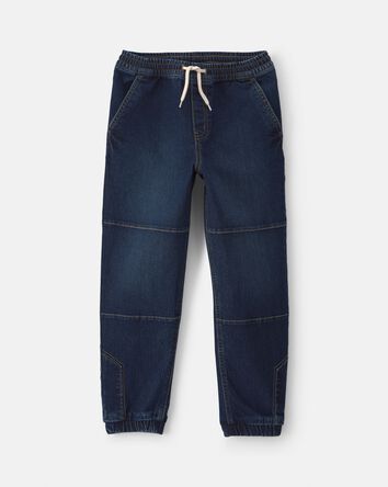 Gar&ccedil;ons - Pantalon de jogging d&eacute;contract&eacute; en denim - D&eacute;lav&eacute; fonc&eacute;, 