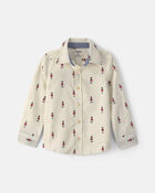 Tout-petit gar&ccedil;on - Chemise manches longues &agrave; motif casse-noisette de No&euml;l - Blanc, image 1 sur 2 diapositives