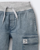 Toddler Boy Cargo Pant in Avenue Wash - Heather Grey/Blue, image 7 of 7 slides