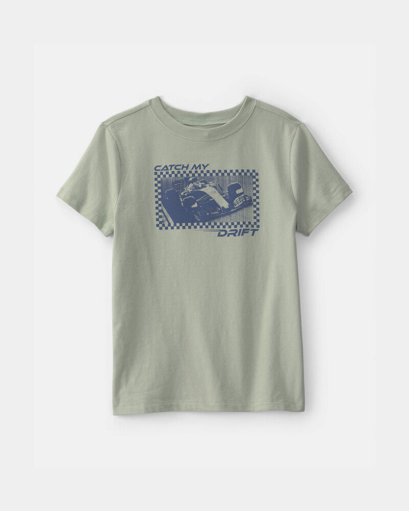 Boys 'Catch My Drift' Race Car Graphic Tee - Green, image 1 of 3 slides