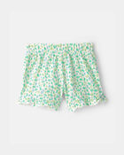 Baby Girl Floral Pull-On Shorts - Green, image 2 of 4 slides