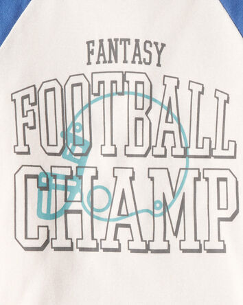 Boys Football Print 100% Cotton Long-Sleeve 4-Piece Pyjamas - White/Blue, 