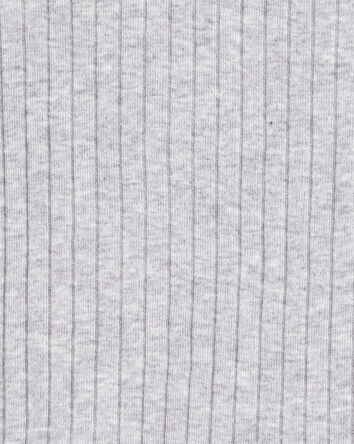 Toddler Solid Ribbed Cotton Blend 2-Piece Pyjamas - Grey, 