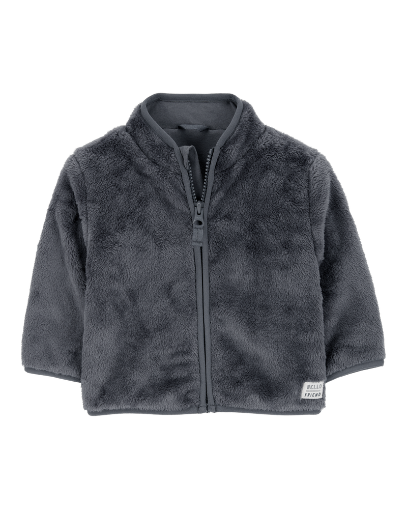 Navy Baby Zip Up Sherpa Cardigan Carter s Oshkosh Canada