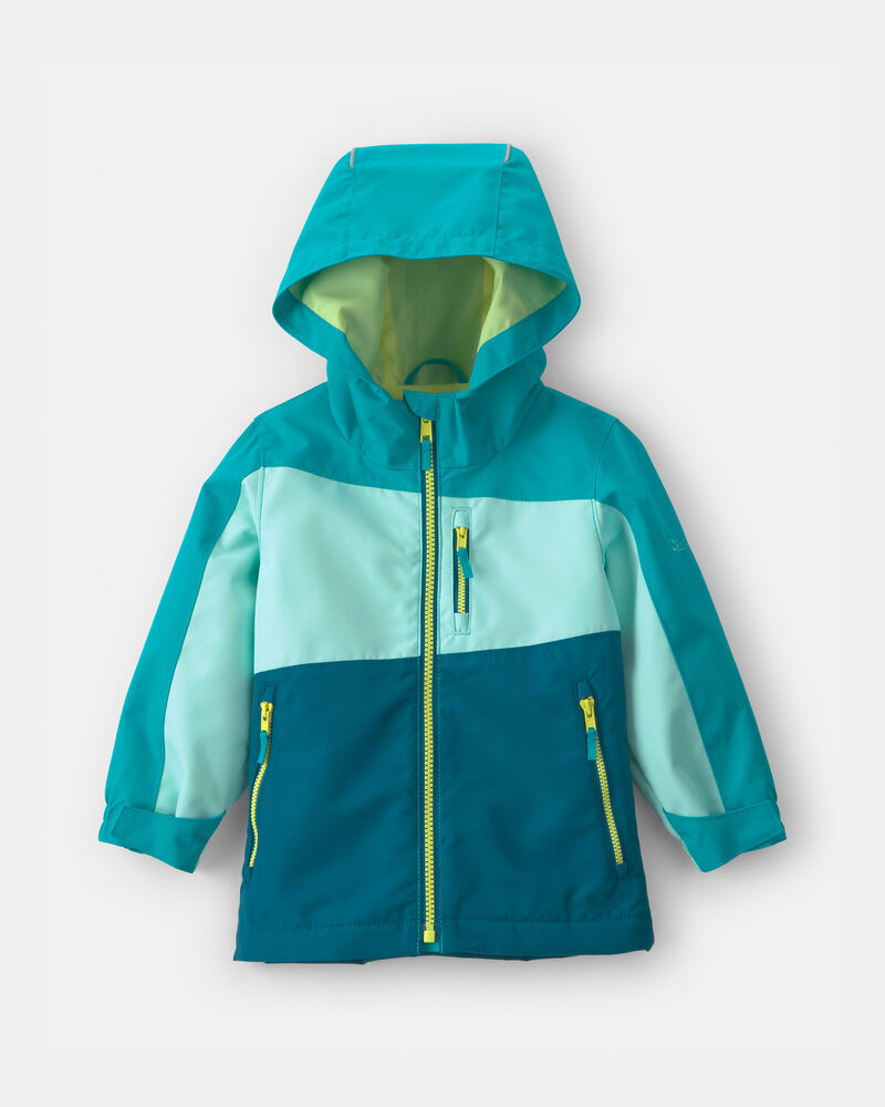 Toddler Girl Midweight Fleece Lined Ocean jacket- Aqua 
, image 1 of 3 slides