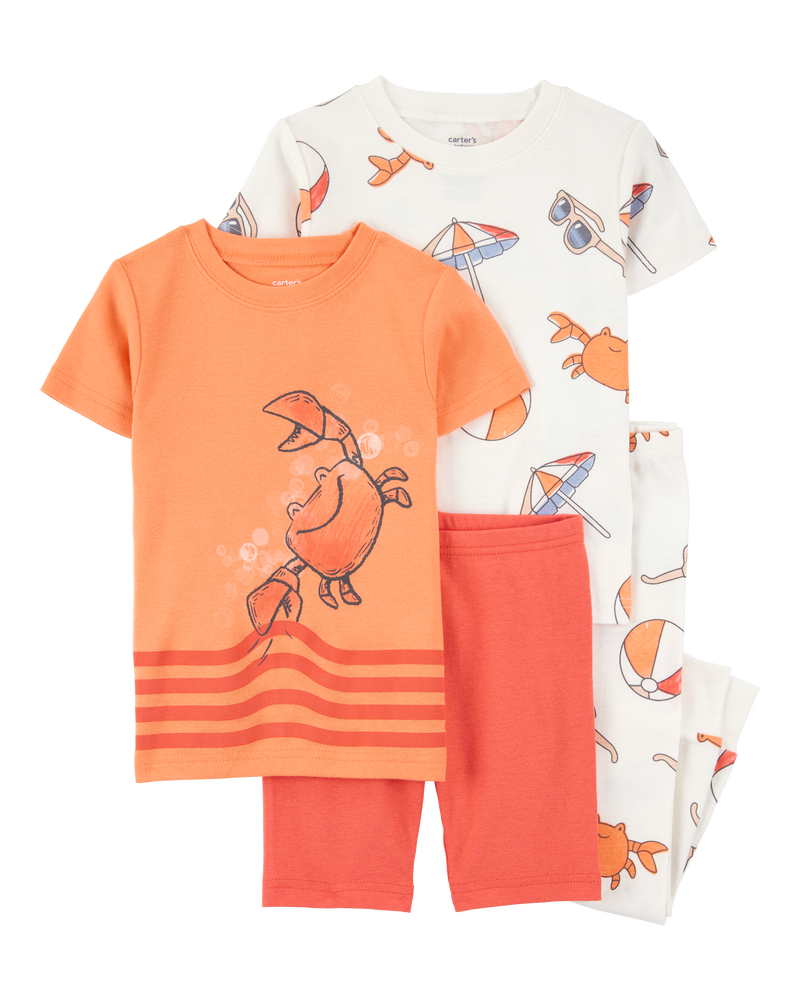 Toddler 4-Piece Beach Crab 100% Snug Fit Cotton Pyjamas, image 1 of 4 slides